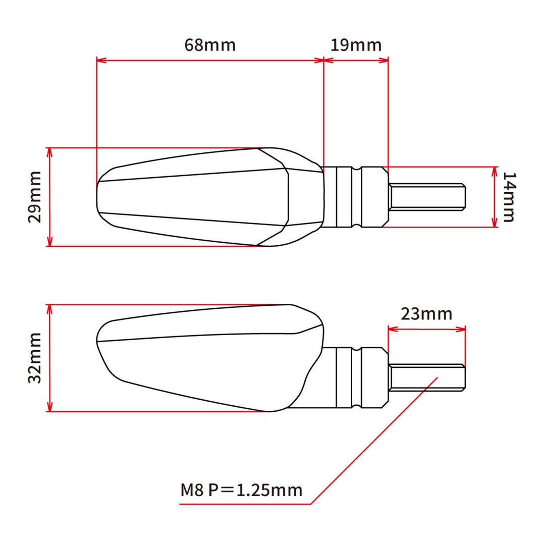 DRC 602 LED Flasher Lights (12V / Smoke / Pair)