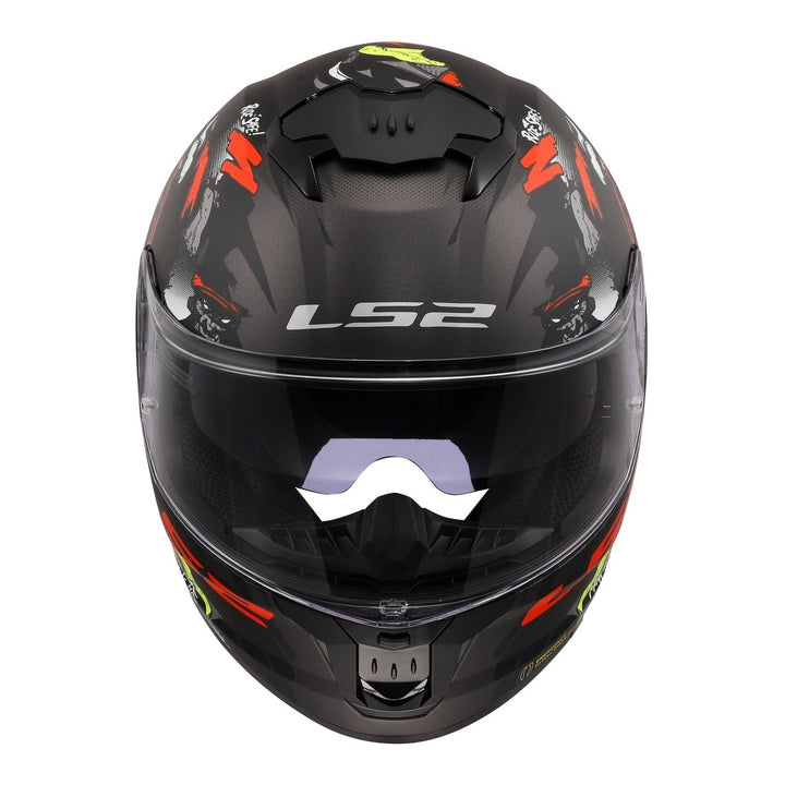 LS2 FF808 Stream II Angry Monkey Helmets - Matte Black / Red 06