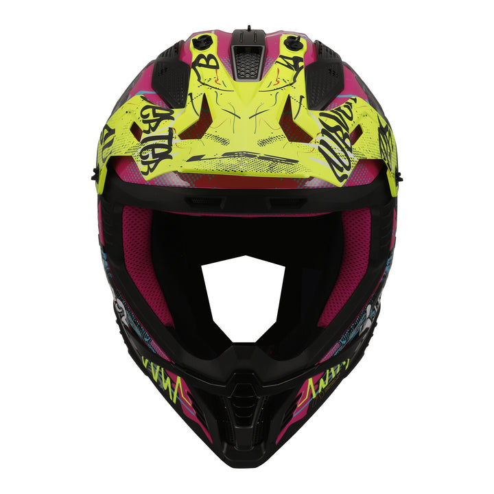 LS2 MX708 Fast II Gorilla Helmet - Purple / Hi-Vis Yellow 06