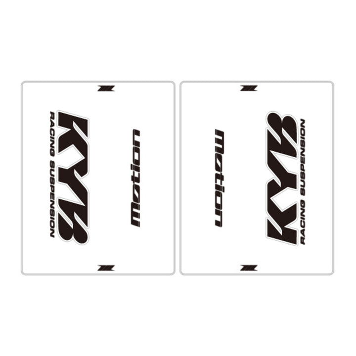 DRC Motion Front Fork Outer Decals - KYB14 (Clear / Black / White)