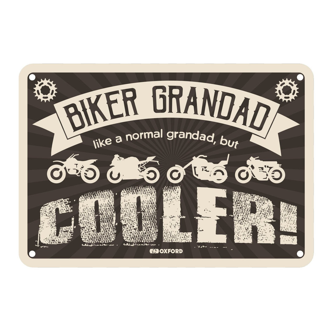 Oxford Garage Metal Sign: Biker Grandad Cooler