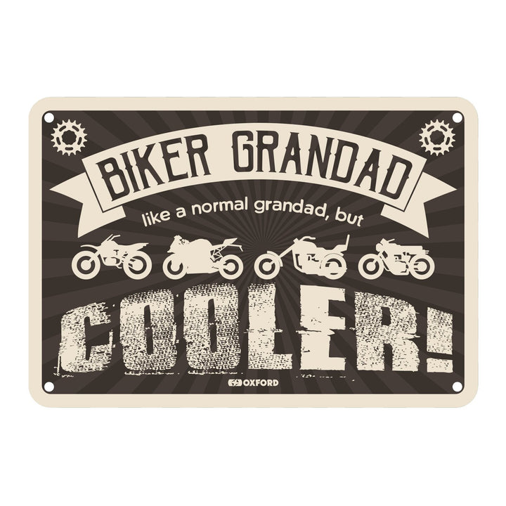 Oxford Garage Metal Sign: Biker Grandad Cooler