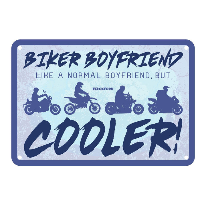 Oxford Garage Metal Sign: Biker Boyfriend Cooler