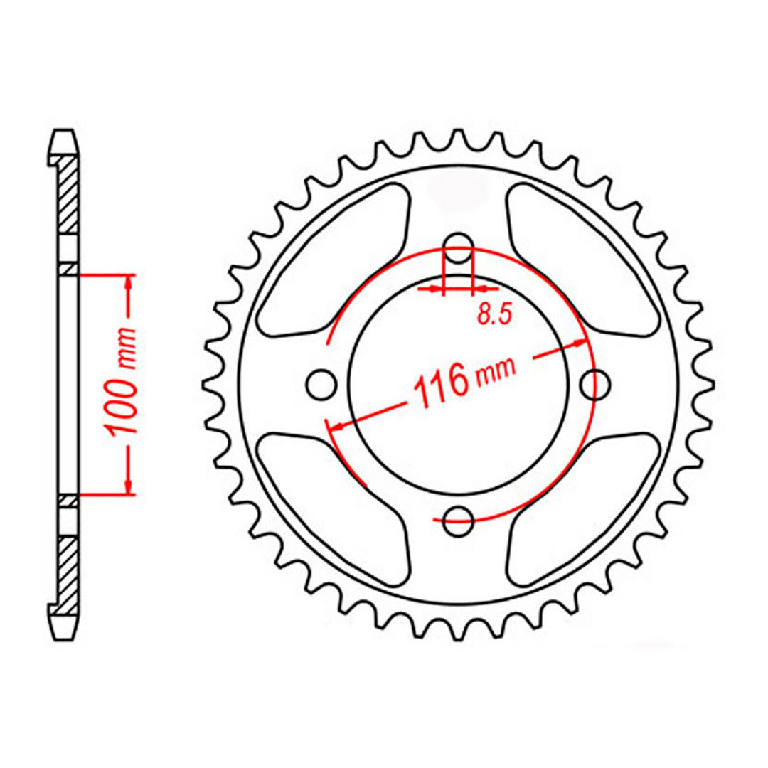 Sprocket Kit Kawasaki KLX140 Small Wheel - 428H 14/50