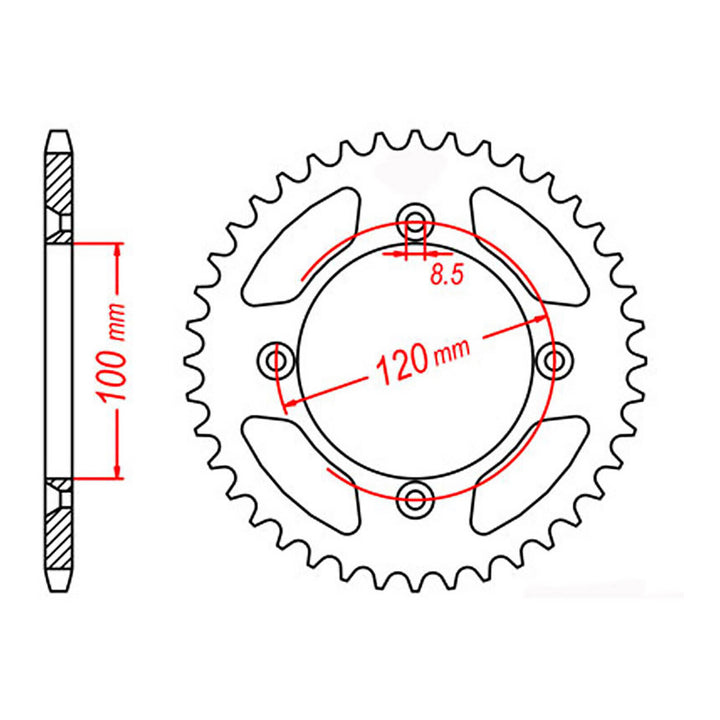 Sprocket Kit Suzuki RM80/85 '82-'18, Yamaha YZ80 82-18 - 428MXZ 13/47