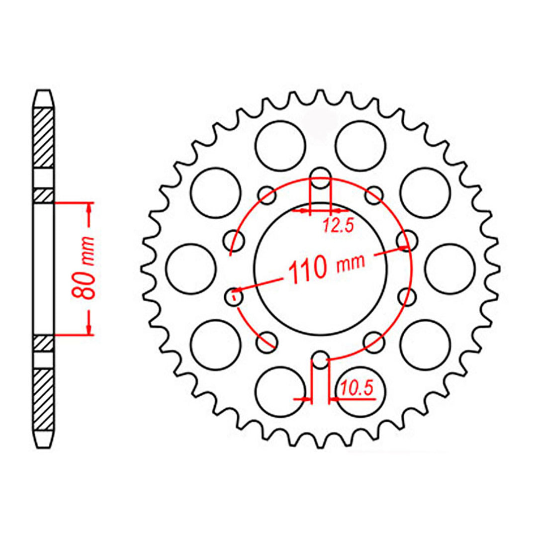 Sprocket Kit Honda GB500 - 525XRE 15/37