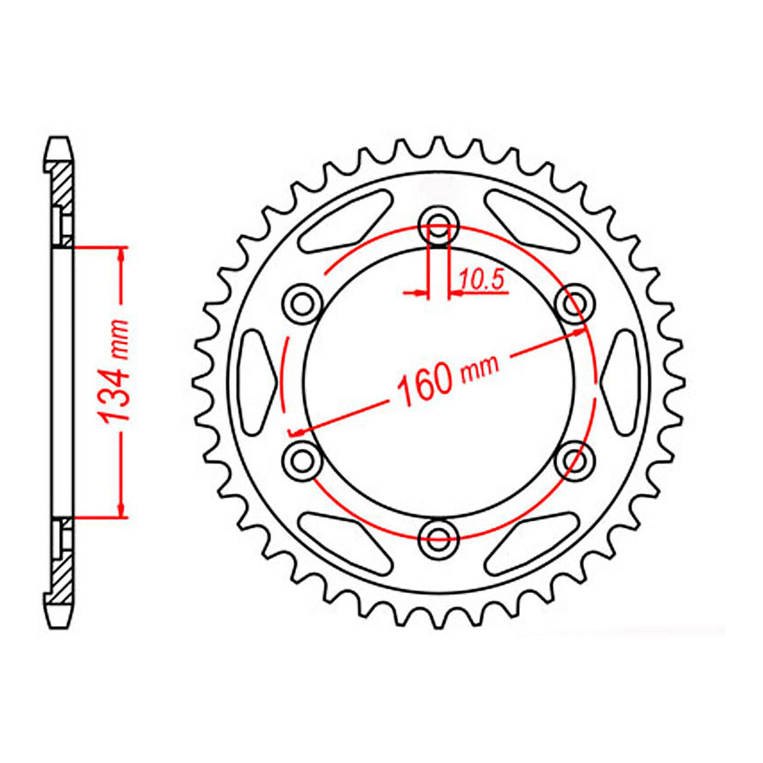 Sprocket Kit Honda CBR954RR '00-'03 Gold (economy) - GB530XRE 16/42