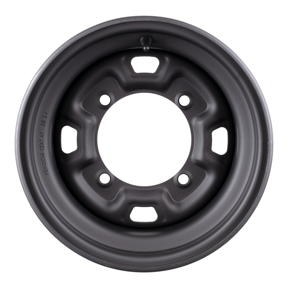 Whites ATV/UTV Steel Rim 12x7 Polaris Front & Rear 4/156 +12.7 - Black